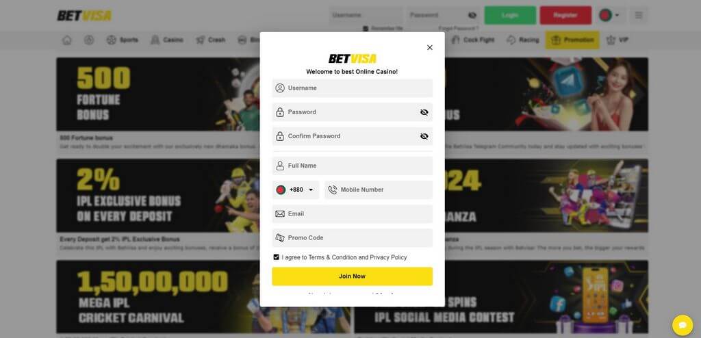Betvisa Bangladesh: Login & Register Betvisa Online Casino Site BD
