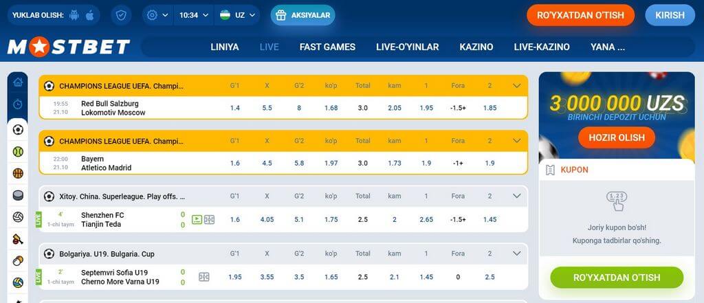 Gry kasynowe MostBet